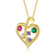 10 14 18K Gold Personalized Round BirthstonePendant Necklace