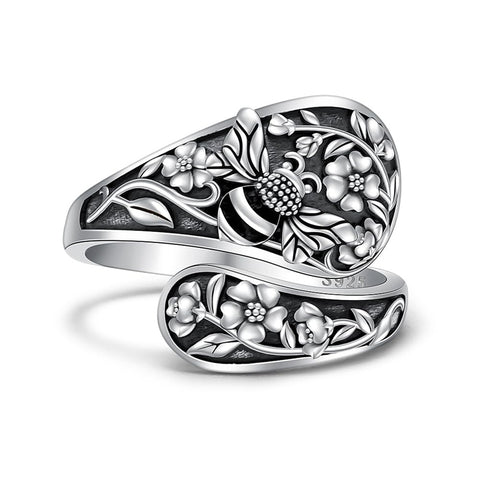 Sterling Silver Oxidized Dragonfly Butterfly Hummingbird Sea Turtle Anchor Cross Tree of Life Sunflower Spoon Ring
