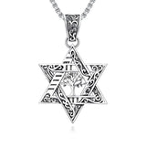 Sterling Silver Star of David Chai Cross Evil Eye Lion of Judah Menorah Tree of Life Protection Pendant Necklace