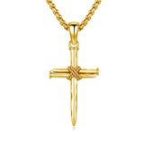 14K Gold Plated Cross Pendant Necklace Protection Jewelry Religious Gift