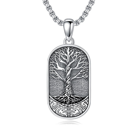Sterling Silver Memento Mori Tree of Life Anubis Pendant Viking Amulet   Protection Pendant Necklace Halloween Gift