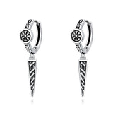 Sterling Silver Viking Raven Stud Dangle Earrings