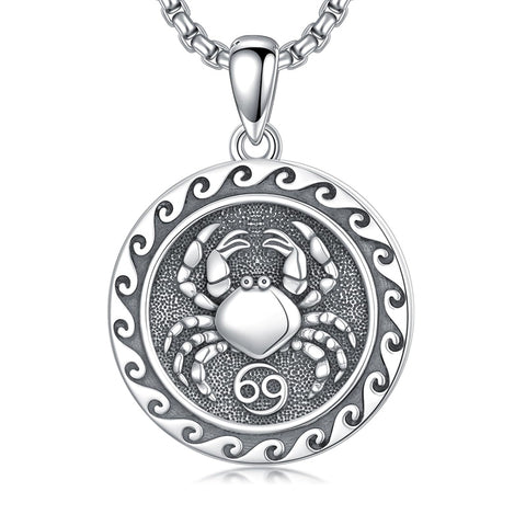 Sterling Silver 12 Zodiac Astrology Horoscope Pendant Necklace