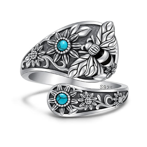 Sterling Silver Oxidized Dragonfly Butterfly Hummingbird Sea Turtle Anchor Cross Tree of Life Sunflower Spoon Ring