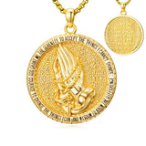 Patron Saint Medal Gold Plated Catholic Pendant Christian Religious Necklace Amulet Jewelry