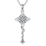 Sterling Silver Witches Knot Keymulet Protection Pendant Necklace
