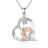 Sterling Silver Tree of Life Father Daughter Sister Pendant Necklace for Women Christmas Gift