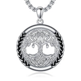 Sterling Silver Peace Sign Coexist Peace Symbol Pirate Tree of Life Thor's Hammer Wolf Raven Viking Series Necklace