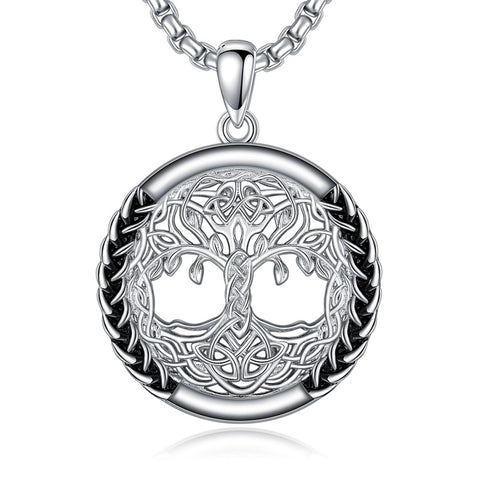Sterling Silver Peace Sign Coexist Peace Symbol Pirate Tree of Life Thor's Hammer Wolf Raven Viking Series Necklace