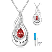 Sterling Silver Personalized Engraved Birthstone Urn Necklace for Ashes