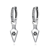 Sterling Silver Viking Raven Stud Dangle Earrings