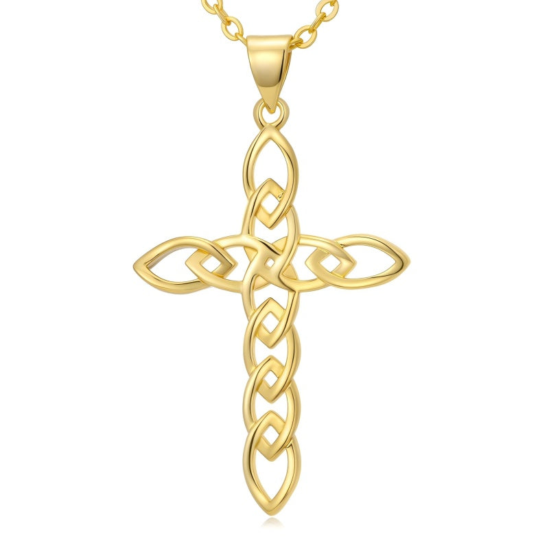 14K Gold Plated Cross Infinity  Pendant Necklace  for Women