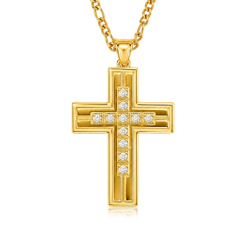 14K Gold  Plated Cross Necklace Simple Religious Jewelry Gift
