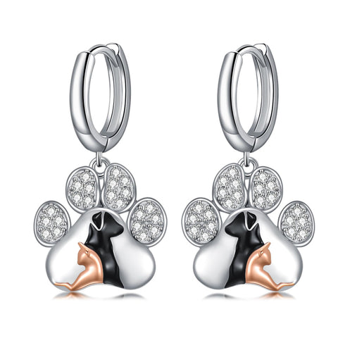 Sterling Silver Bee Butterfly Chicken Chihuahua  Dinosaur Frog Octopus Paw Print Platypus Dangle Earrings