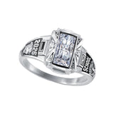 Sterling Silver Customized  Pattern  Engraved Class Ring for Men