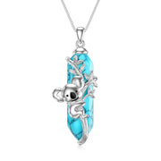 Sterling Silver Turquoise Koala Pendant Necklace