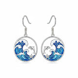 Sterling Silver Dolphin Dangle Earrings