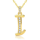 Cubic Zircon 14K Gold Plated Initial Letter A-Z Pendant Necklace