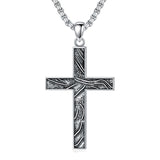 Sterling Silver Cross Religious Necklace for Men