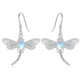 Sterling Silver Dragonfly Drop Earrings