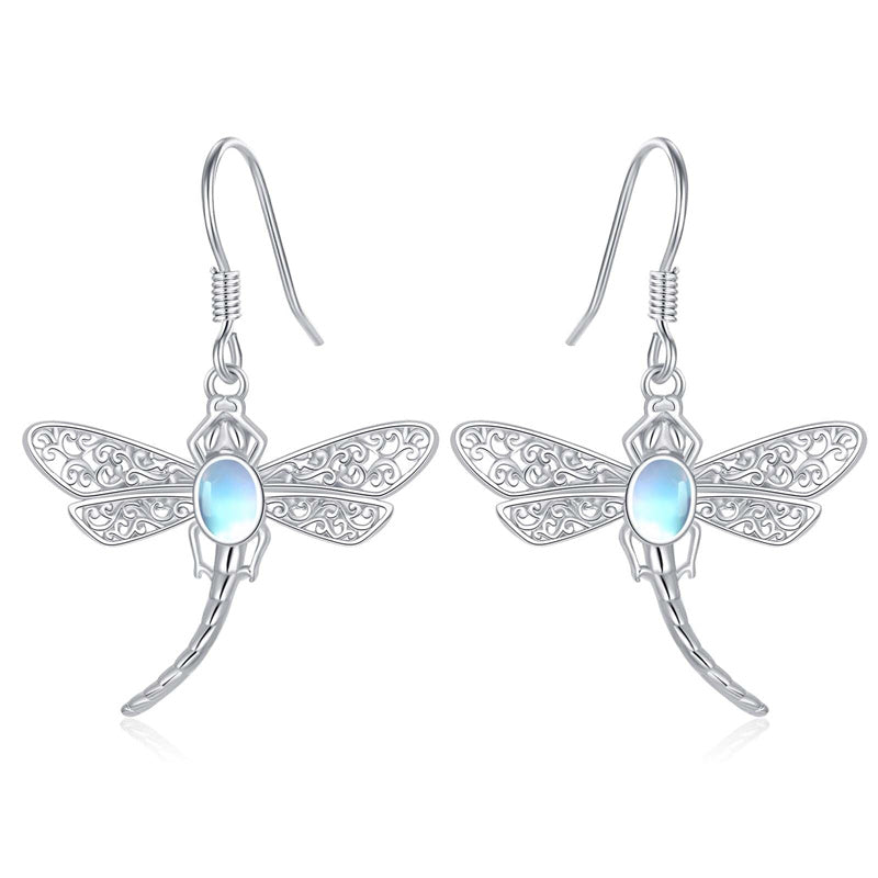 Sterling Silver Dragonfly Drop Earrings