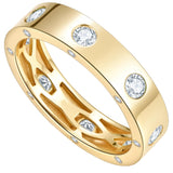 14K Gold Plated Moissanite or Lab-Grown Emerald Dainty Eternity Wedding Rings Birthday Jewelry for Her