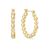 14K Gold Plated Round Cubic Zirconia Hoop Earrings for Women