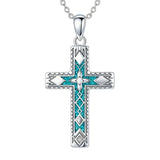 Sterling Silver Cross Pendant Necklace for Women Southwestern Cross Jewelry Gifts