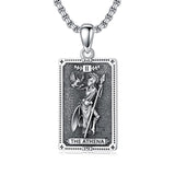 Sterling Silver Tarot Card Hecate Athena Artemis Lilith Medusa Goddess Pendant Necklace