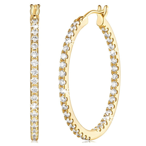 14K Gold Plated  Hoop Earrings for Women