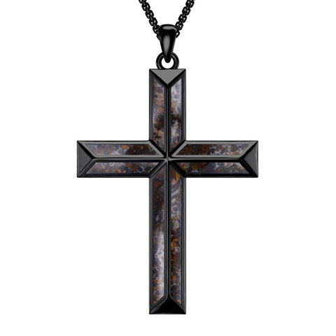 Sterling Silver Cross Religious Necklace for Men