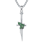 Sterling Silver Medieval Sword Dagger Pendant Necklace