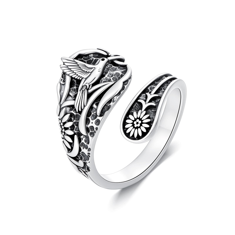 Sterling Silver Vintage Bee Butterfly Dragonfly Hummingbird Tree of Life Sunflower Spoon Rings