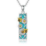 Sterling Silver Abalone Shell Bar Cardinal Bee Butterfly Hummingbird Dragonfly Phoenix Pendant Necklace for Women