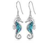 Sterling Silver Abalone Shell Hummingbird Owl Sea Turtle Cat Frog Horse Seahorse Dangle Earrings  Gifts for Christmas