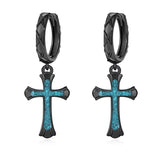 14K Gold Plated Cross Ankh Hoop Earrings