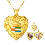 10K 14K 18KGold Personalized Photo Graduation Pendant Necklace