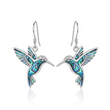 Sterling Silver Abalone Shell Hummingbird Owl Sea Turtle Cat Frog Horse Seahorse Dangle Earrings  Gifts for Christmas