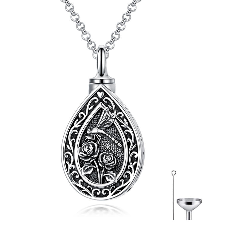 Sterling Silver Bumble Bee  Butterfly Cardinal Cross Dragonfly Hummingbird Paw Print Urn Necklace for Ashes
