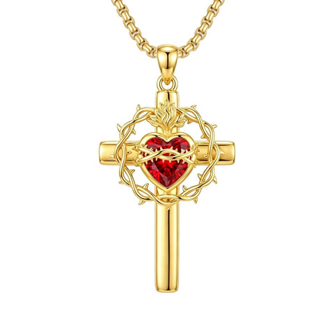 14K Gold Plated Cross Pendant Necklace Religious Confirmation Jewelry