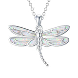 Sterling Silver Blue Dragonfly Pendant Necklace