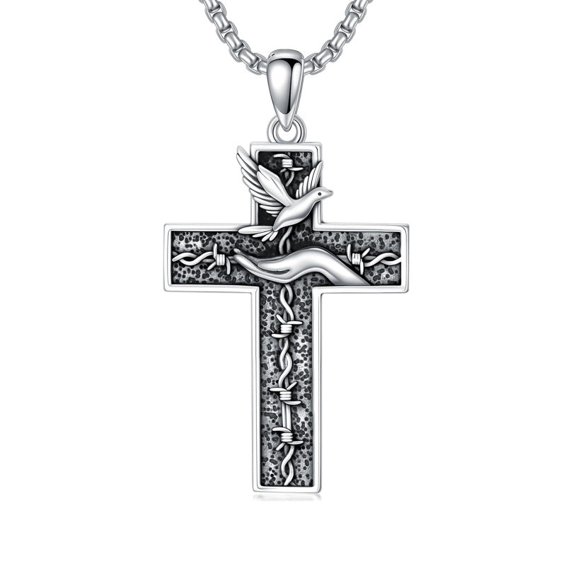 Sterling Silver Cross Pendant Necklace Christian Religious Jewelry Gifts for Anniversary