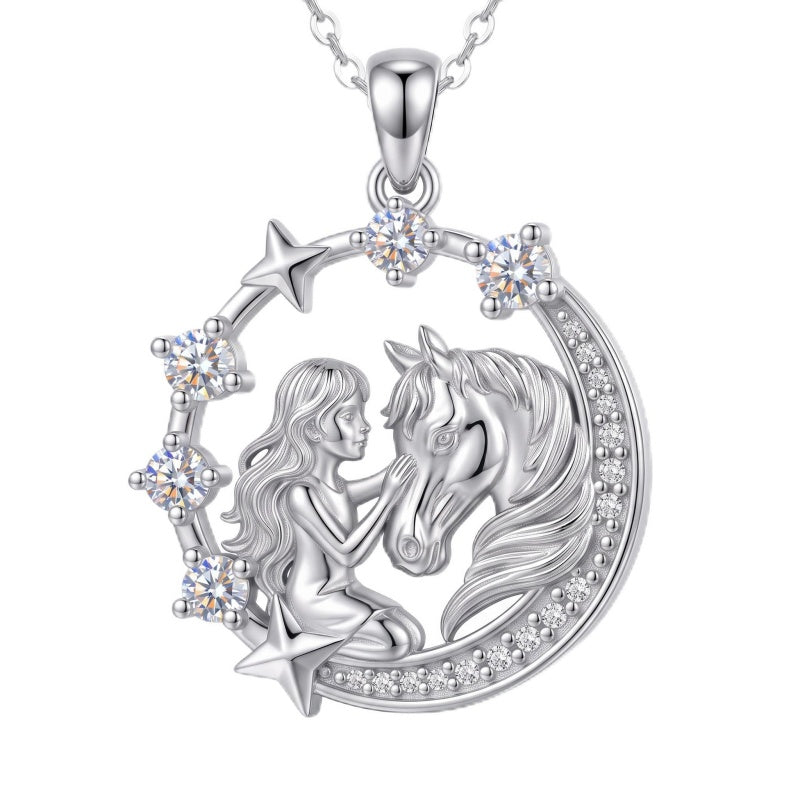 Sterling Silver Cubic Zirconia Raccoon Cat Dog Corgi Otter Highland Cow Pendant Necklace Gift for Birthday Christmas