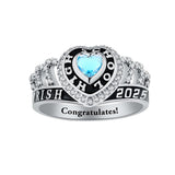 Sterling Silver Personalized Engraved Birthstone Class Ring Gift for Graduate