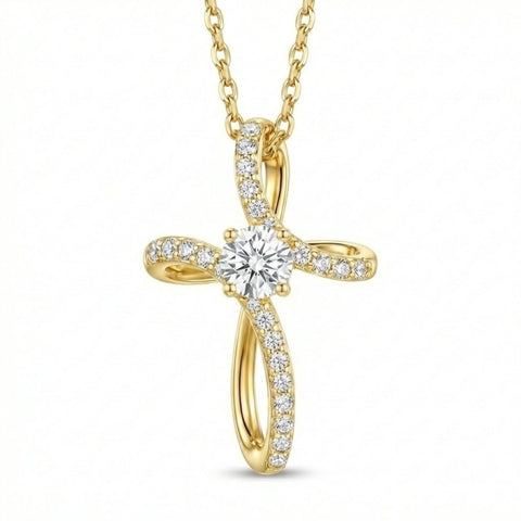 14K Gold Plated Cross Pendant Necklace for Women Faith Jewelry for Anniversary Christmas  Birthday Mother's Day