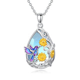Sterling Silver Blue Dragonfly Pendant Necklace