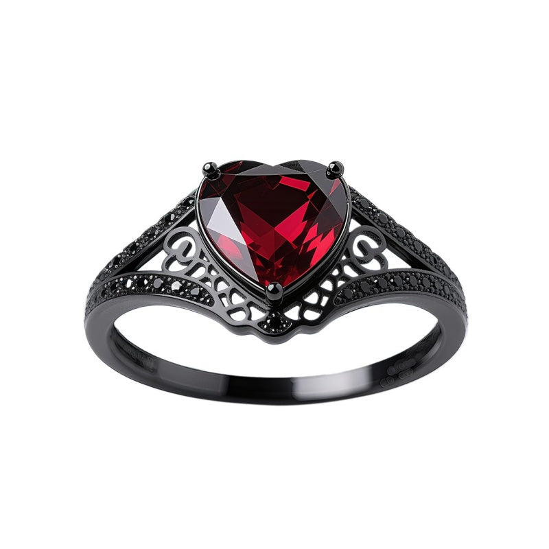 Sterling Silver Personalized Birthstone Punk Skull Bat Snake Ring Goth Jewelry for Halloween Birthday