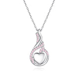 Sterling Silver Heart Shape Tear Dangle Urn Necklace for Ashes