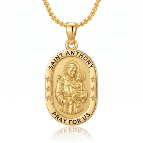 14K Gold  Plated Patron Saint Pendant Necklace Catholic Saints Religious Protective Jewelry Gift
