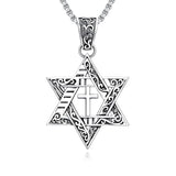 Sterling Silver Star of David Chai Cross Evil Eye Lion of Judah Menorah Tree of Life Protection Pendant Necklace